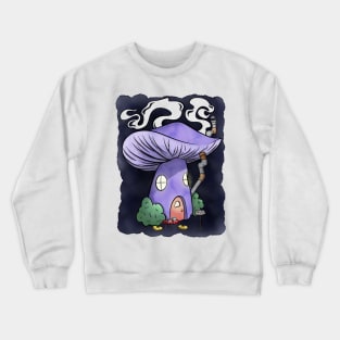 Purple Mushroom House Crewneck Sweatshirt